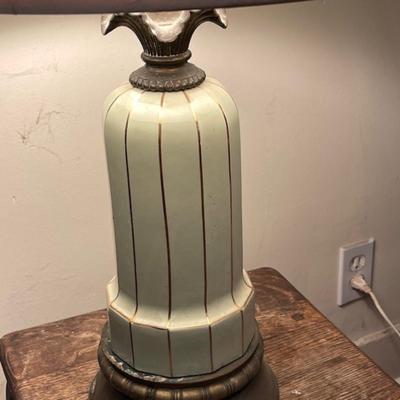 Lot 67 Vintage 1940s Ceramic Lamp w/ Gold Accents