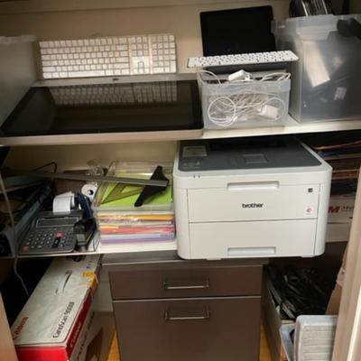 Lot 70 Office Supply Closet Apple iMac Computer 2 iPads Brother Printer + Lots More