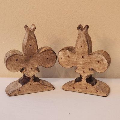 New / unused Fleur de Lis Bookends