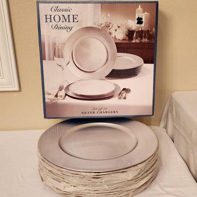 New / old stock - Classic Home Dining Set of 12 Silver Chargers
