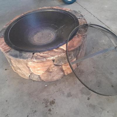 PATIO FIRE PIT WITH 2 CHAIRS AND SMORE UTENSILS