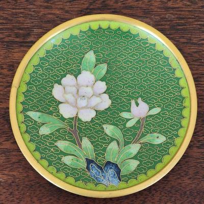 Lot of 3 Vintage Pieces of Chinese Cloisonne - 2 Vases and 1 dish