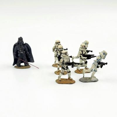VINTAGE METAL STAR WARS DARTH VADER & STORM TROOPER MINATURES