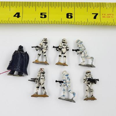 VINTAGE METAL STAR WARS DARTH VADER & STORM TROOPER MINATURES