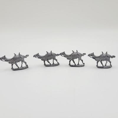 VINTAGE PEWTER CAMEL PAINTING MINATURES