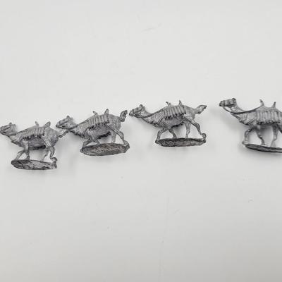 VINTAGE PEWTER CAMEL PAINTING MINATURES