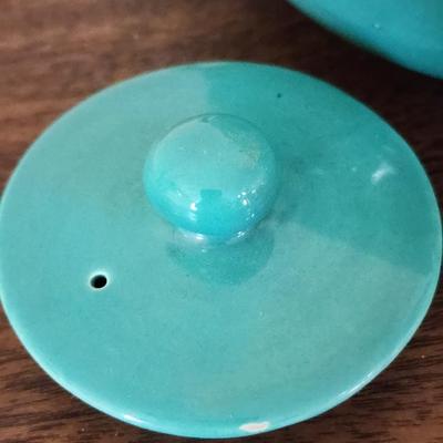 Vintage Green Teapot tea pot Poppy Trail by Metlox