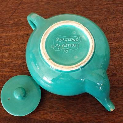 Vintage Green Teapot tea pot Poppy Trail by Metlox