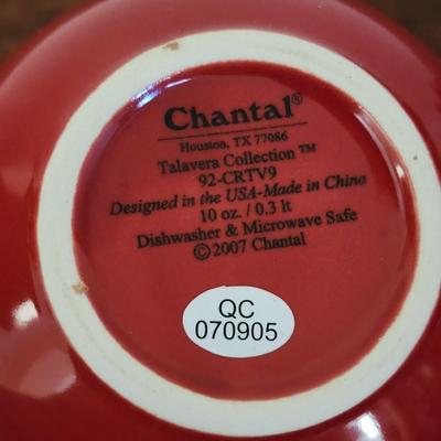 Chantal Talavera Collection Red Teapot and Creamer Sugar set - New, Never Used