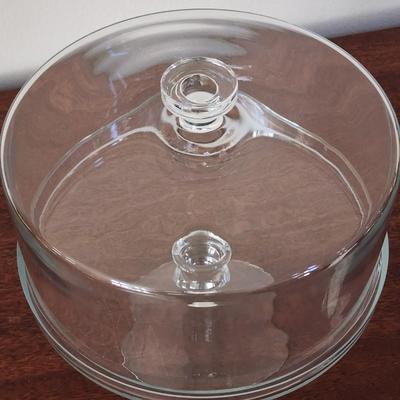 New / Old Stunning Glass Covered Pedestal Cake Plate