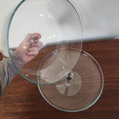 New / Old Stunning Glass Covered Pedestal Cake Plate