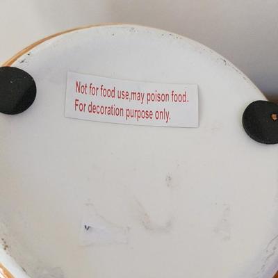 4 Piece Lot of Decorative Fruit Themed Planter Pots, Pitchers & Vases