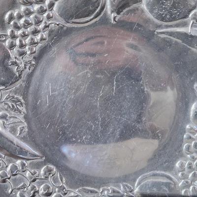 Wilton Pewter Large Bowl and Round Platter with Fruit Themed Rim