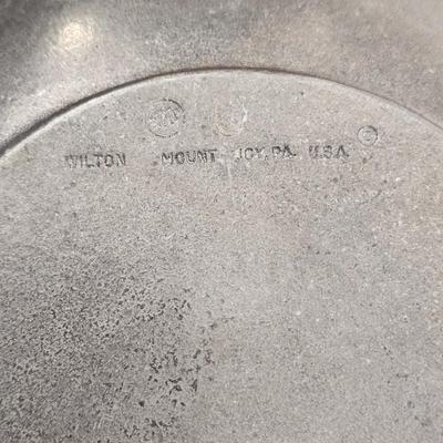 Wilton Pewter Large Bowl and Round Platter with Fruit Themed Rim