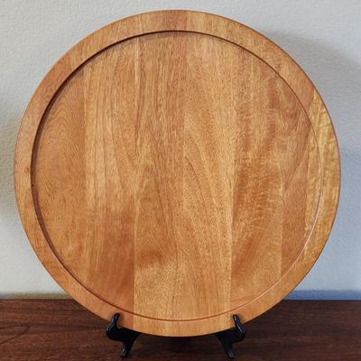 Never used - Huge 18" Diameter Solid Wood Charcuterie Meat & Cheese Board Lazy Suzan