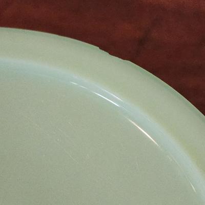 Vintage Large 12" Jadeite Green Glass Pedestal Cake Stand Plate