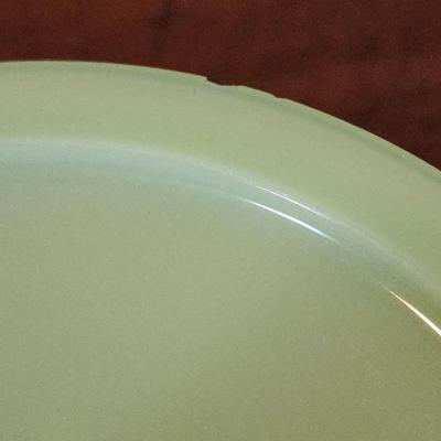 Vintage Large 12" Jadeite Green Glass Pedestal Cake Stand Plate