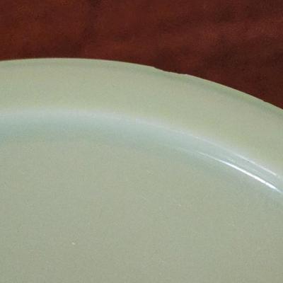 Vintage Large 12" Jadeite Green Glass Pedestal Cake Stand Plate