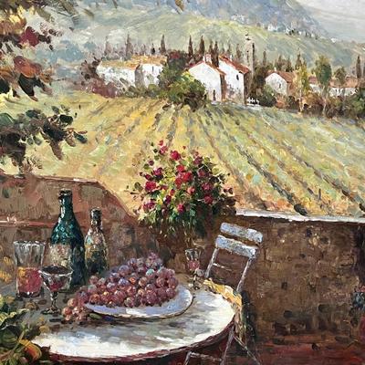 Original Canvas Vineyard Painting