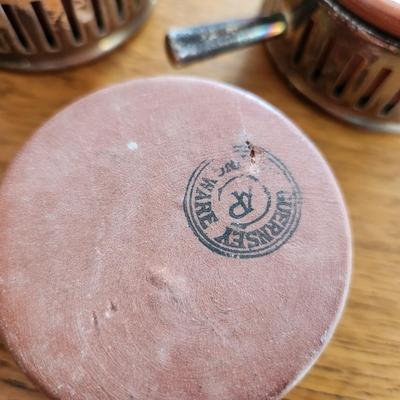 Set of Butter Ramekins in Silverplate Holders