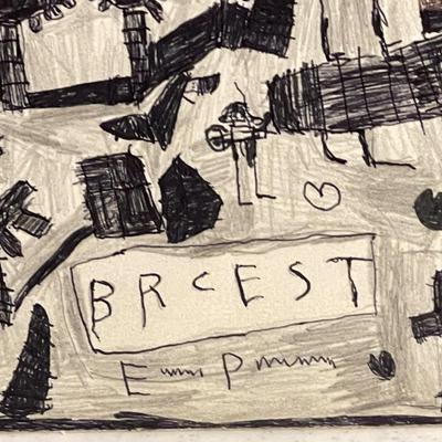 Lot 96 Framed Drawing/Print "Brcest" Artist Signed