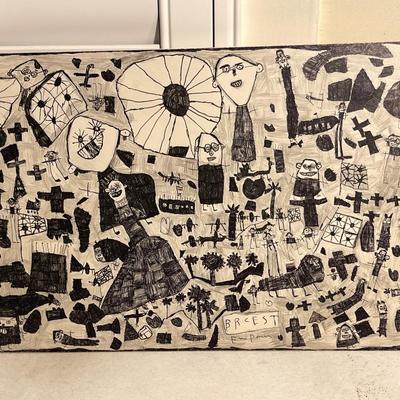Lot 96 Framed Drawing/Print "Brcest" Artist Signed