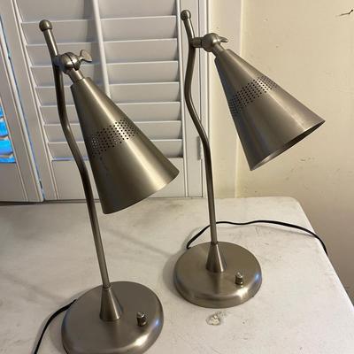 Lot 99 Pair Matching Desk Lamps Modern Design 19"