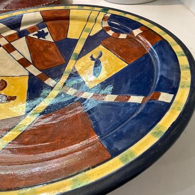 Lot 100 Hand Painted 16" Bowl Terra Cotta Marocco
