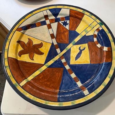 Lot 100 Hand Painted 16" Bowl Terra Cotta Marocco