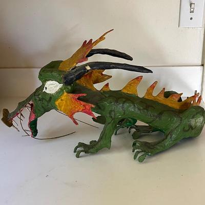 Lot 104 Painted Paper Mache Dragon 20" Nose to Tail