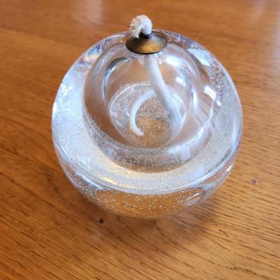 Heavy Glass Table Oil Lamp