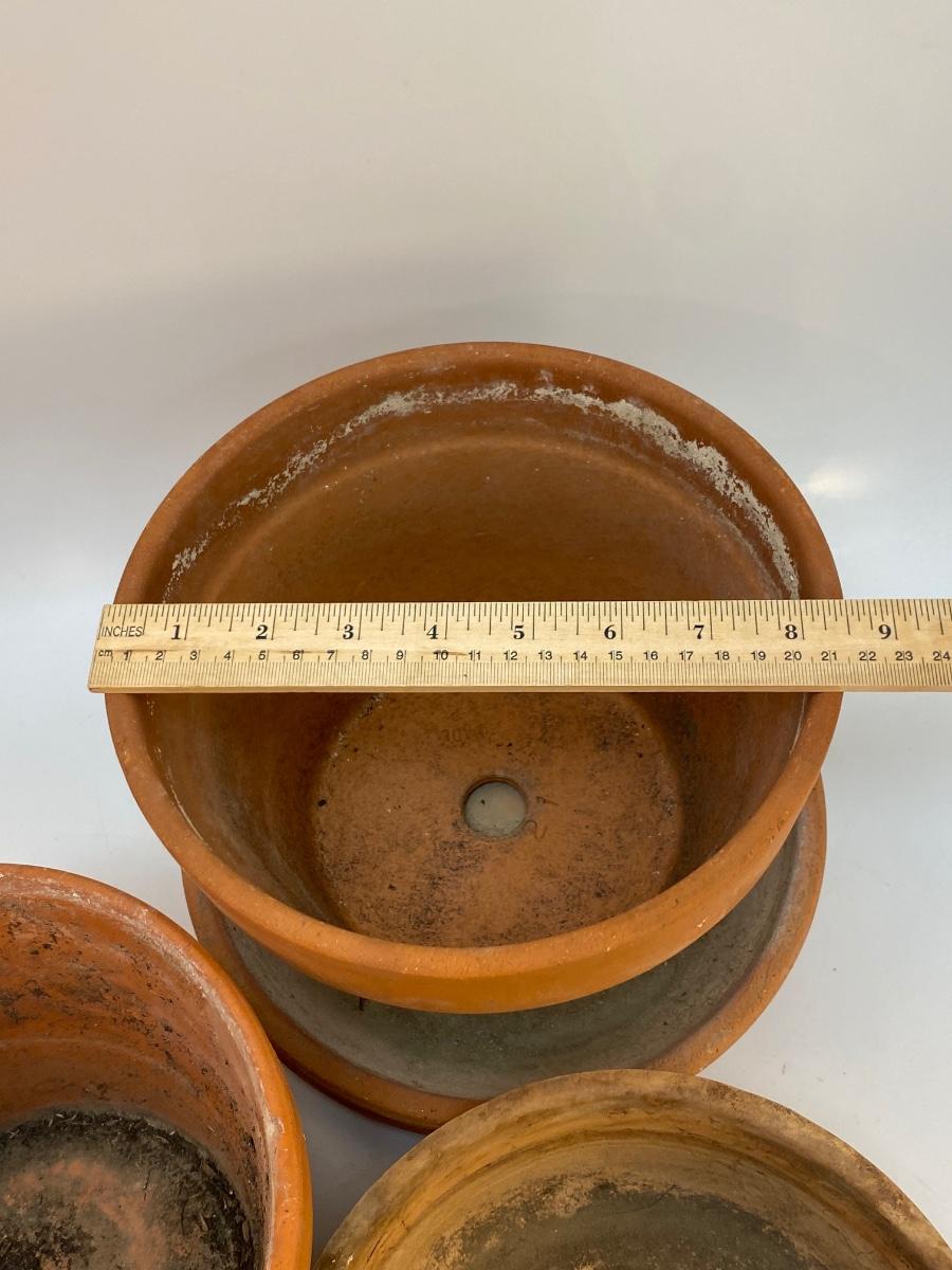 Small Terracotta Yard Garden Art Pottery Planters Lot