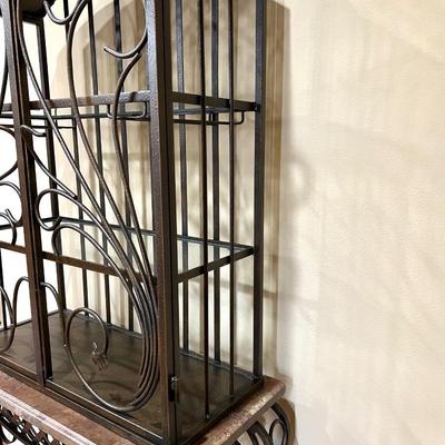 Metal & Faux Marble Two Piece Wine Bakers Rack