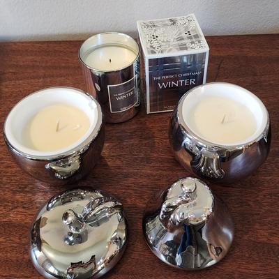 Shiny Silver Lot- 13 pieces - Candles, deco jars, trinket dish & more