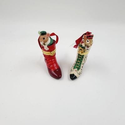 HALLMARK ORNAMENT FASHION AFOOT MICE ORNAMENT BUNDLE