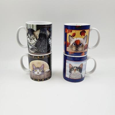 4 SET LANG & WISE FINE GIFTS CAT CUP BUNDLE