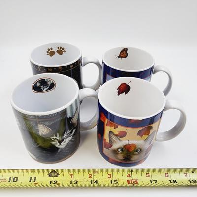 4 SET LANG & WISE FINE GIFTS CAT CUP BUNDLE