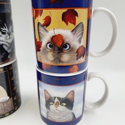 4 SET LANG & WISE FINE GIFTS CAT CUP BUNDLE