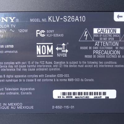 Sony Bravia LCD TV 26â€