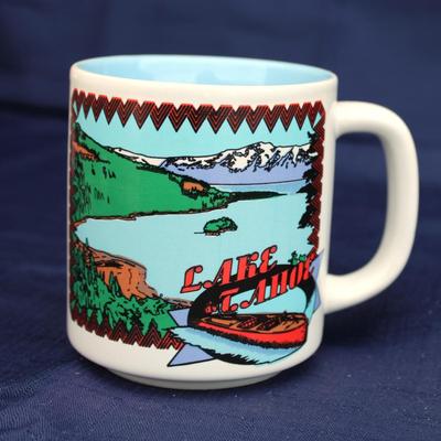 Set of 6 novelty gambling mugs; Tahoe, Las Vegas and Reno
