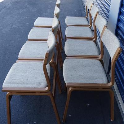 Scandia Furniture Imports - Mid Century Modern Danish 8 dining chairs. Made in Denmark. Some minor wear and tear