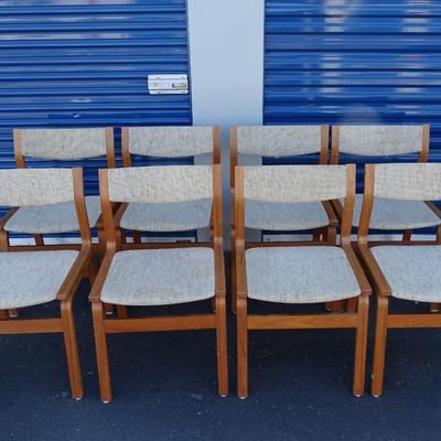 Scandia Furniture Imports - Mid Century Modern Danish 8 dining chairs. Made in Denmark. Some minor wear and tear