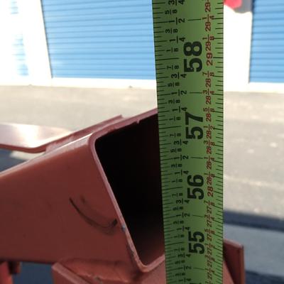 Folding Engine hoist with swivel hook, extra large wheels, newer ram, modifications for extension of arm, Harbor Freight sourced...