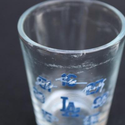 Set of 2 Dodgers pint glasses and one Dodgers shot glasses