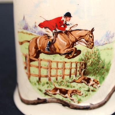 Ambassador Ware England English Hunting Scene with rare handles. Beautiful countryside images.