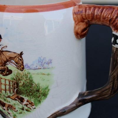 Ambassador Ware England English Hunting Scene with rare handles. Beautiful countryside images.