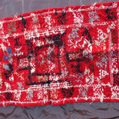 Bright red small area rug