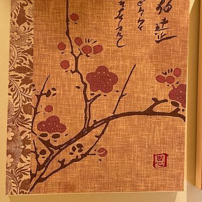 Three Piece Canvas Wall Art - Red Flowers