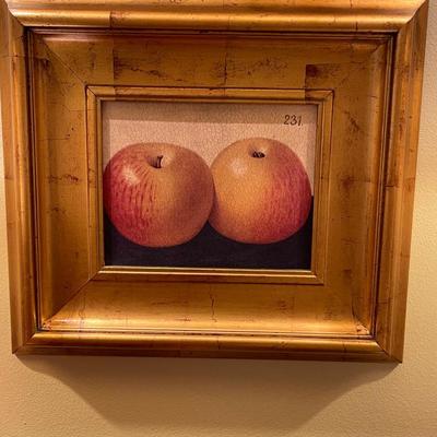 Three Piece Vintage Framed Apple Art