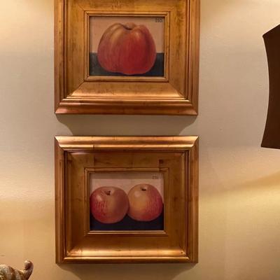 Three Piece Vintage Framed Apple Art